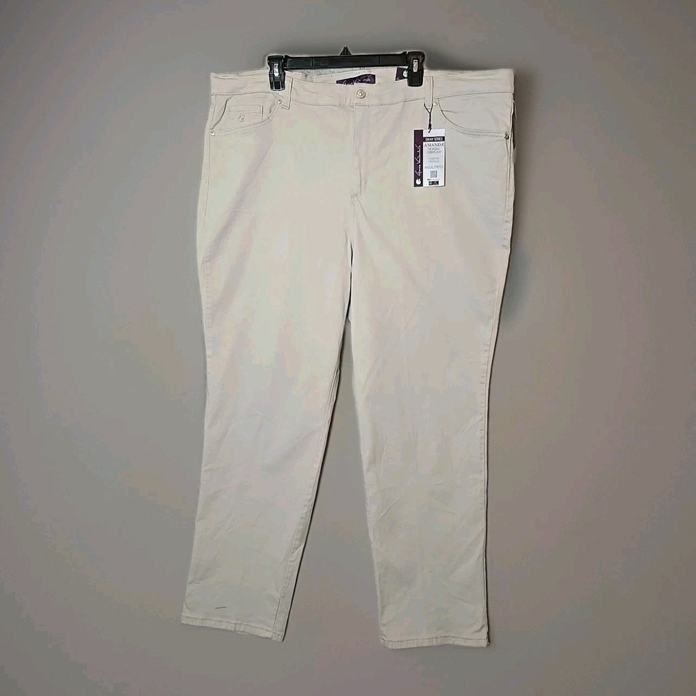 Gloria Vanderbilt‎ Women's Khaki Tan Tapered Classic Rise Jean Pants Plus Sz 24W